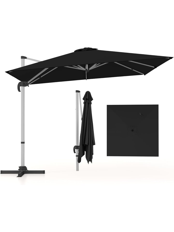 COSTWAY Sonnenschirm rechteckig 300x300cm in Schwarz günstig kaufen onesize
