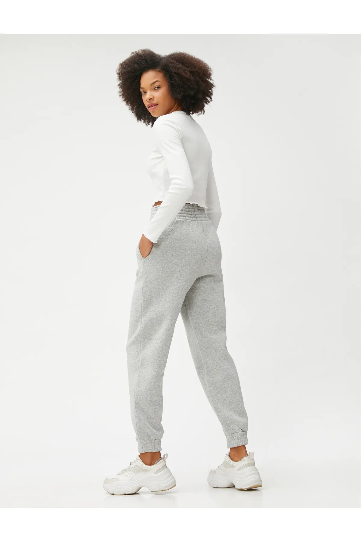 Koton  Jogger-Jogginghose mit hoher Taille und detaillierten Taschen