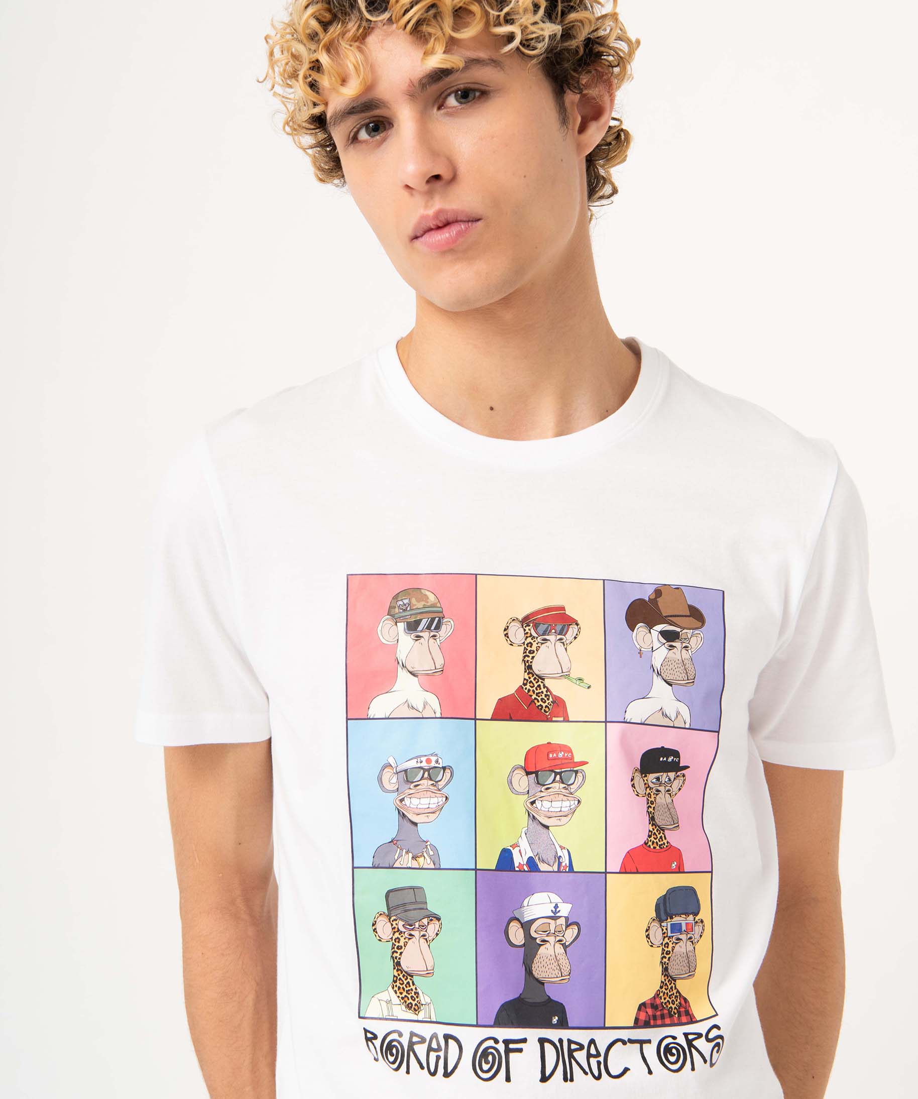 Tee-shirt homme imprimé à manches courtes - Bored of Direc... blanc | GEMO