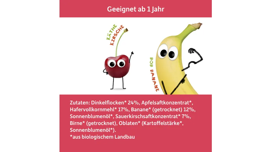Freche Freunde Bio Riegel Banane & Kirsche 4x23g 92 g