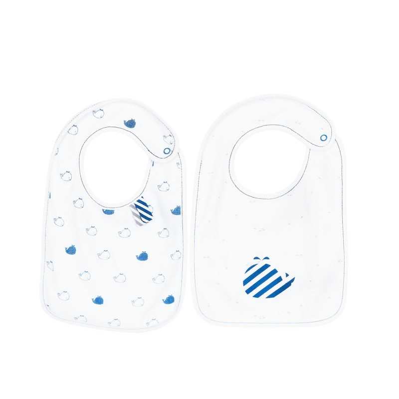 Lot de 2 bavoirs Blue baleine