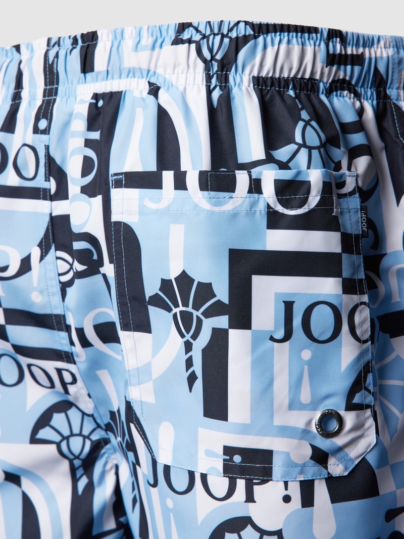 Badehose mit Allover-Print in dunkelblau