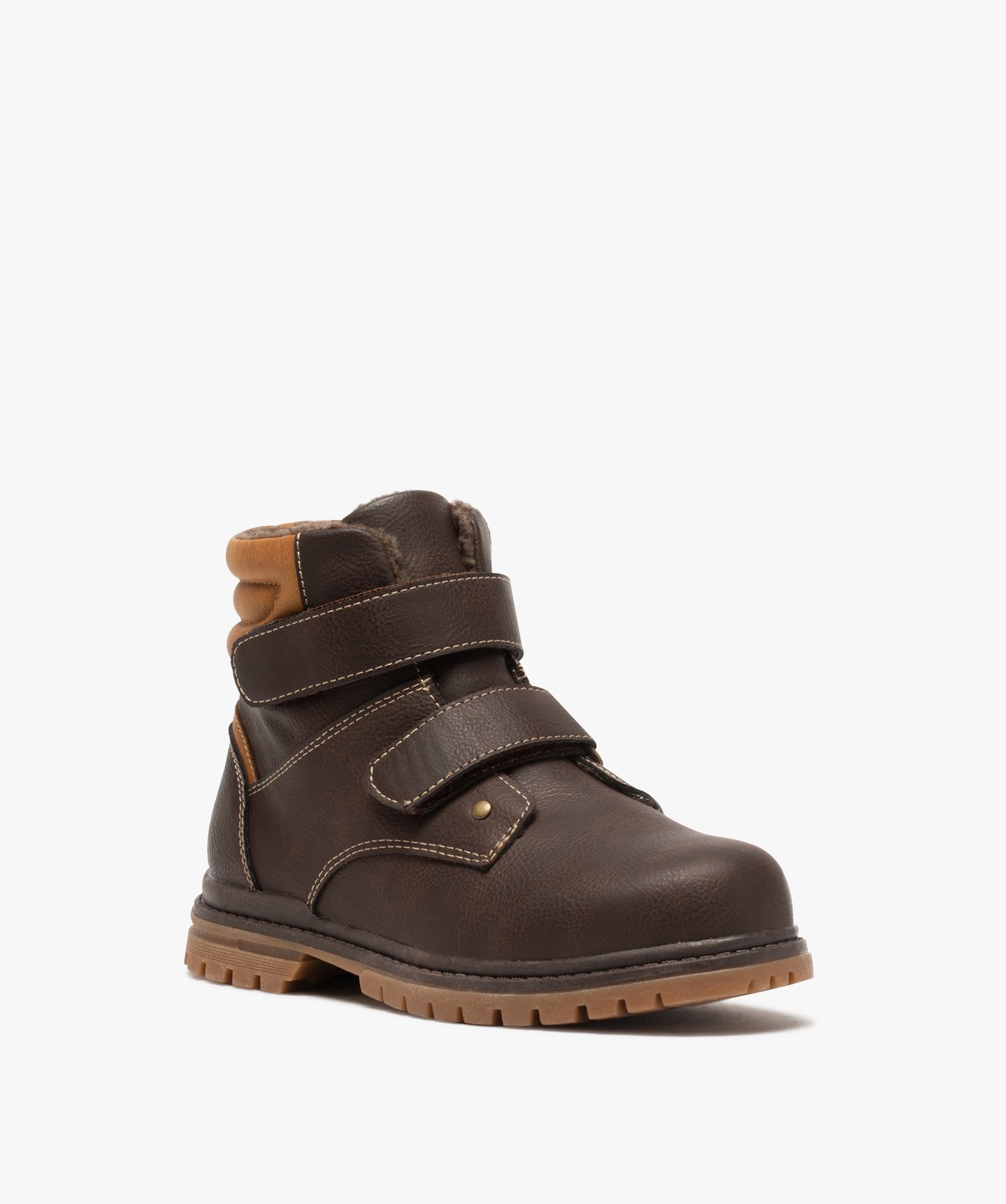 Boots Garçon à scratch avec doublure et col rembourrés | GEMO