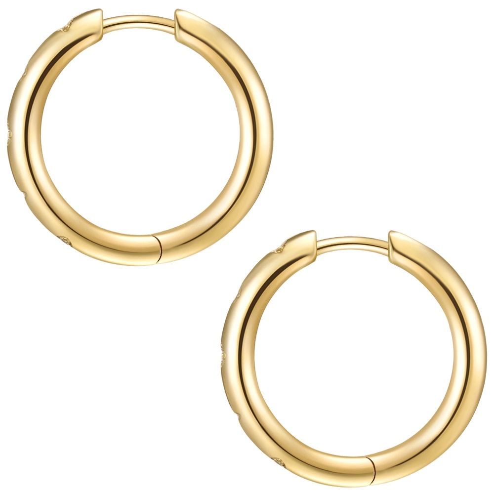 Glanzstücke München Créoles en argent Argent sterling Oxyde de zirconium (CZ) en Or jaune Boucles d'oreilles