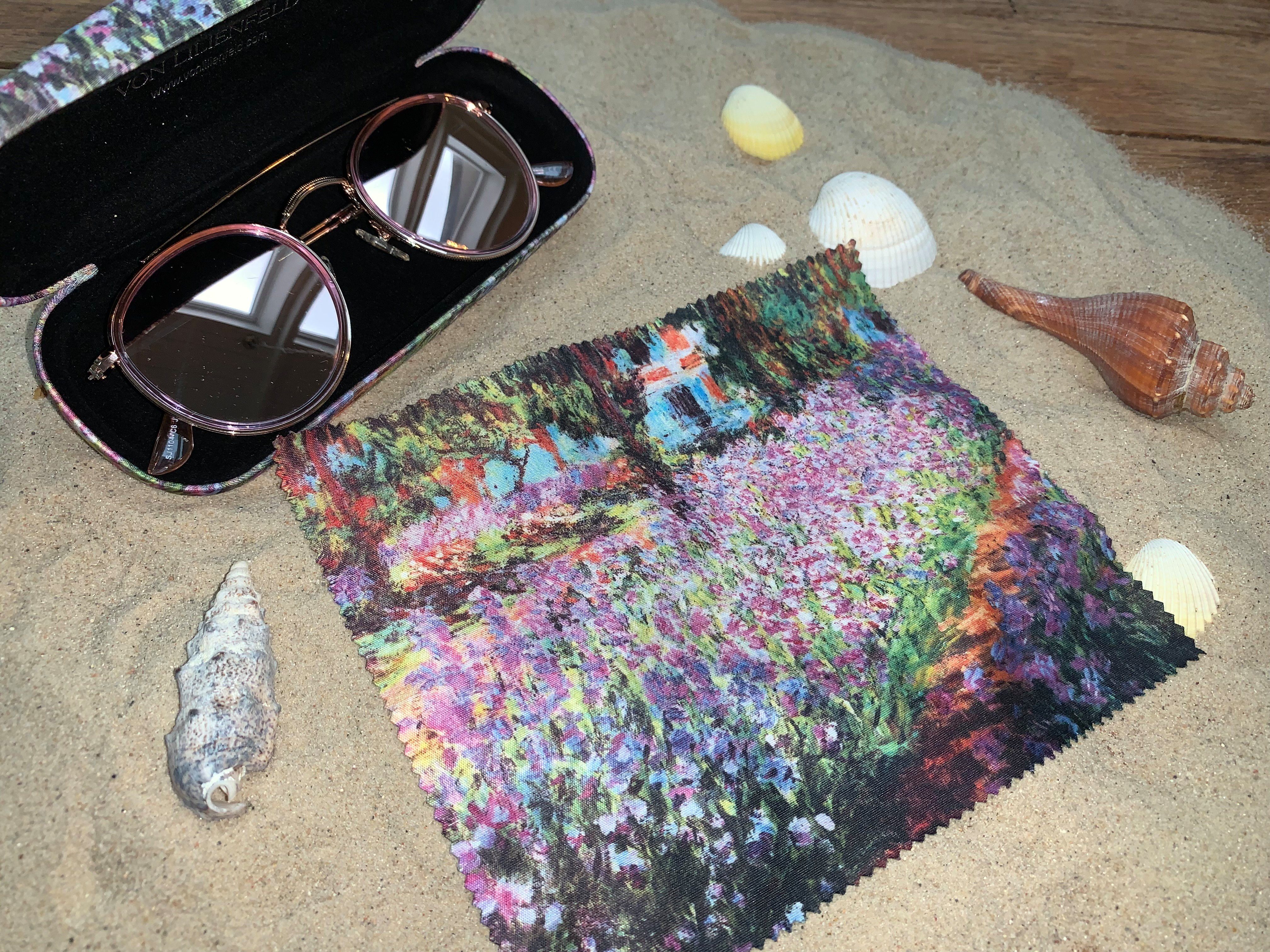 von Lilienfeld Brillenetui Brillenetui Claude Monet: Der Garten Kunst Motiv Blumen Brillenbox, stabiles mit Mikrofaser bezogenes Hardcase