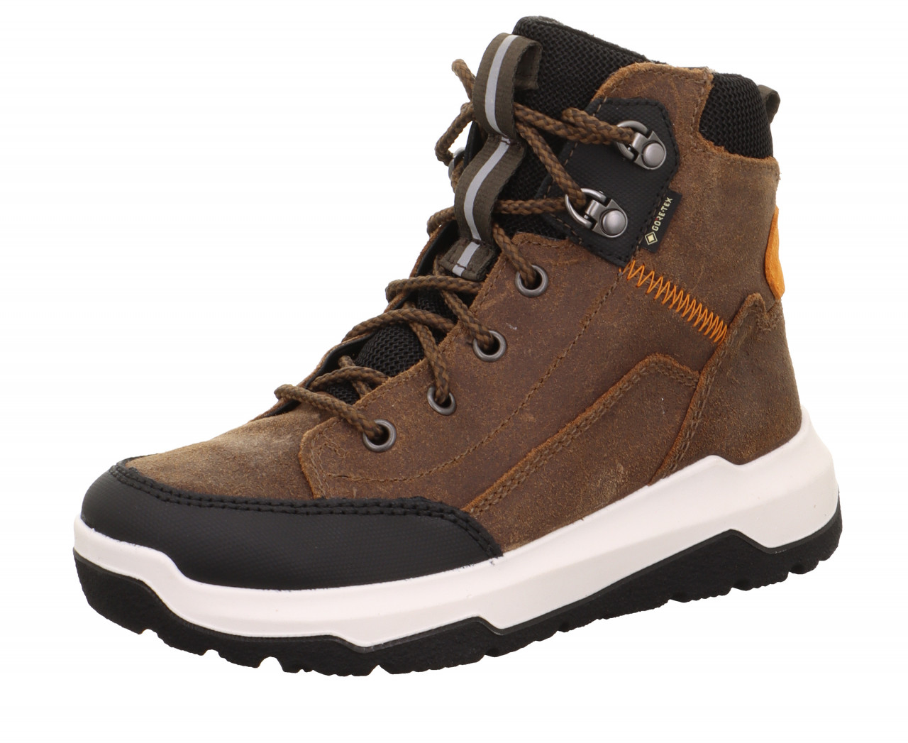 SPACE - Braun/Orange Boots mit Reißverschluss