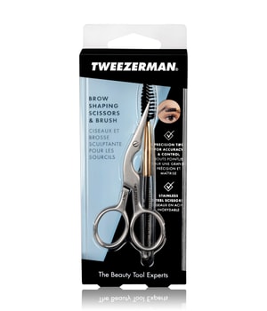 Tweezerman Augenbrauenschere mit Augenbrauenbürste Augenbrauenpinsel-1 Stk