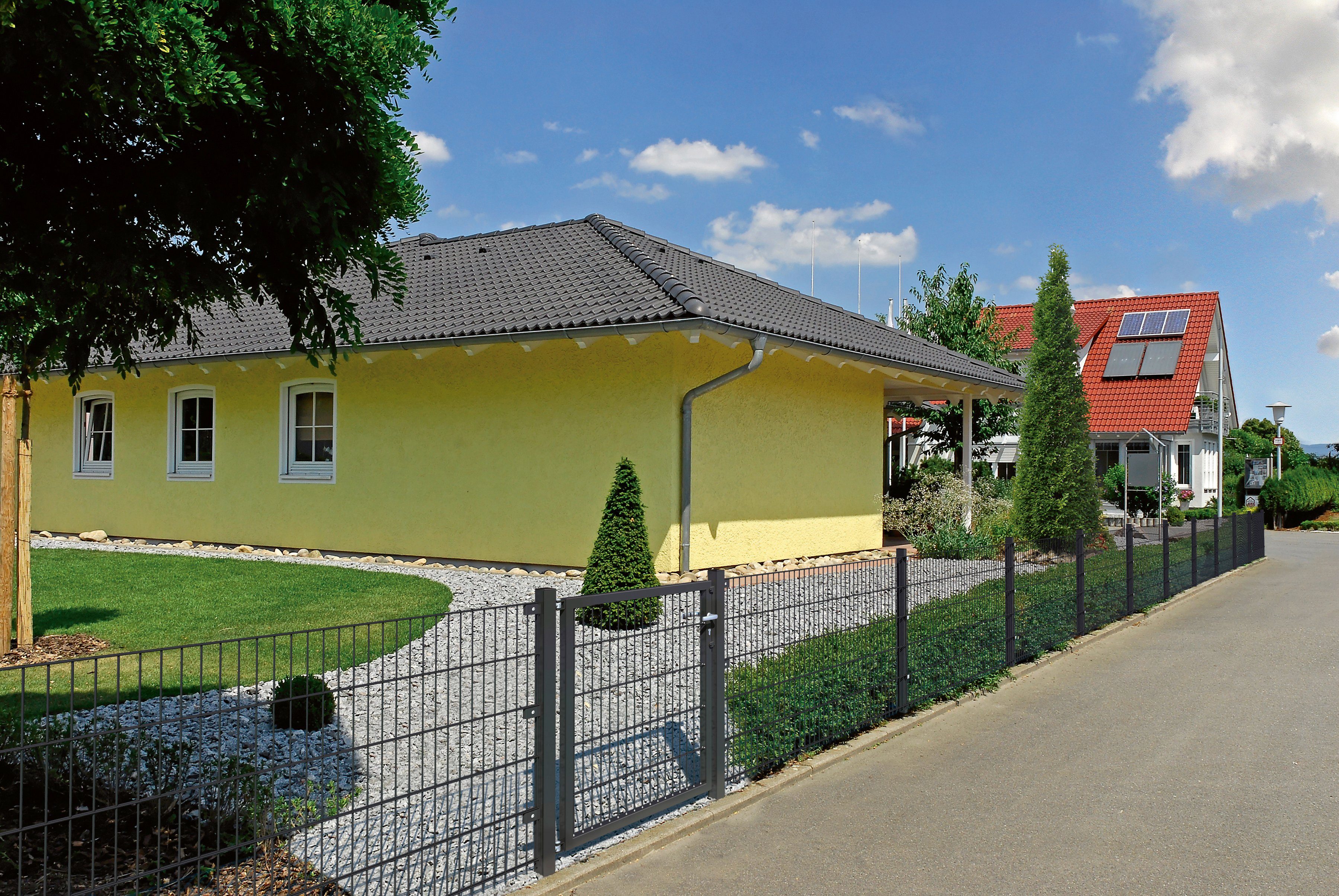 Alberts Doppelstabmattenzaun, (Set), anthrazit, 140 cm hoch, 2 Matten für 4 m, 3 Pfosten