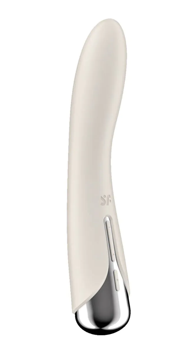 „Satisfyer Spinning Vibe 1 Beige“ – intymios erdvės masažuoklis (1 vnt.).