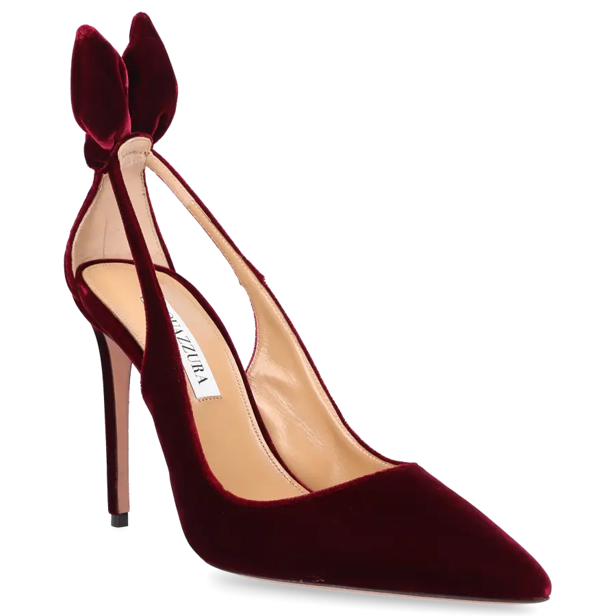 Aquazzura - Pumps BOW TIE 105 Samt - rot