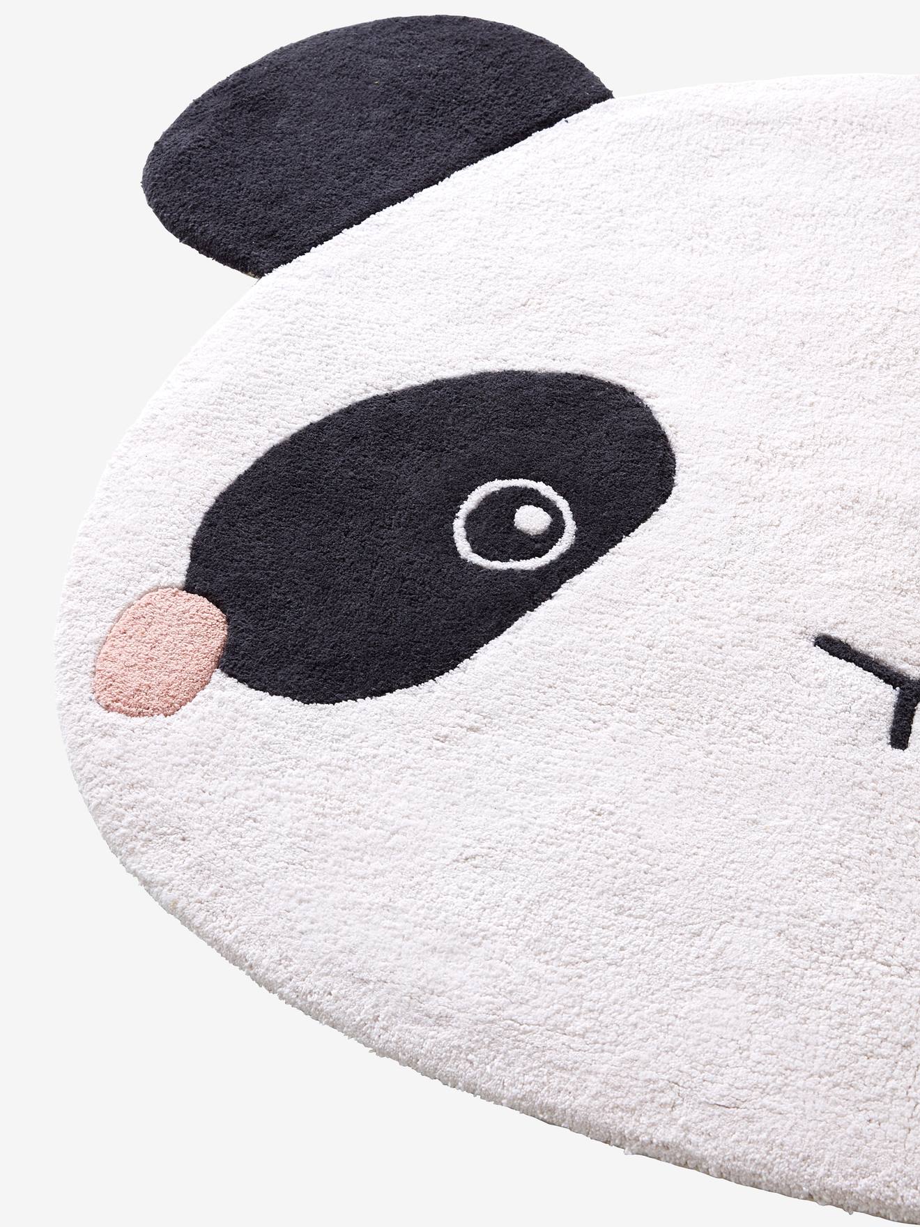 Vertbaudet Kinderzimmer Teppich PANDA - weiß/schwarz