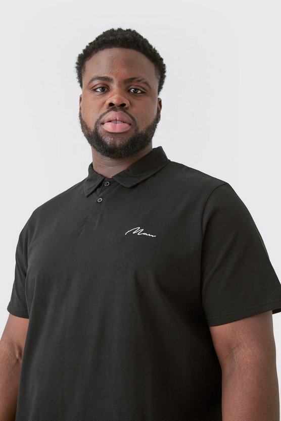 Plus besticktes Poloshirt