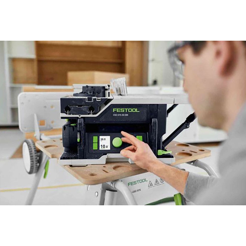 Serra sem fio FESTOOL CSC SYS 50 18 V 168 mm com Systainer 5.2 Ah, Bluetooth e subestrutura 577381