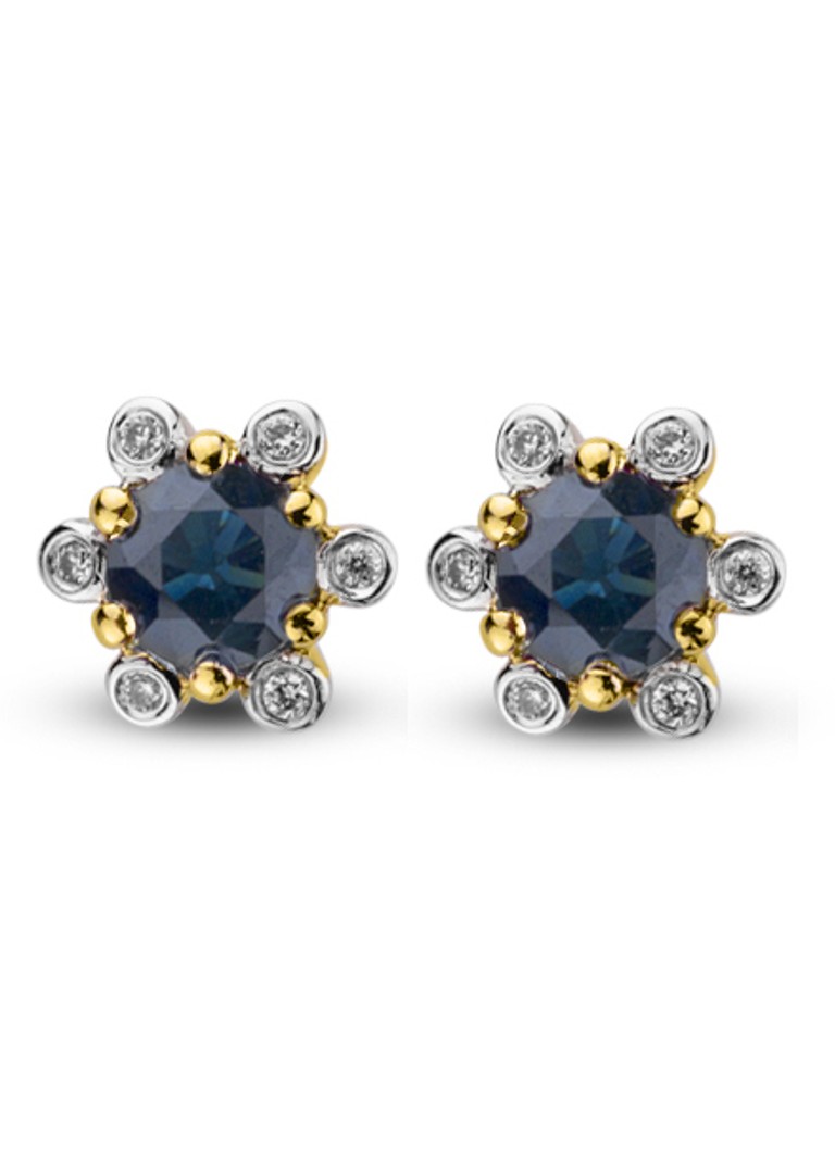 Diamond Point Empress yellow gold earrings