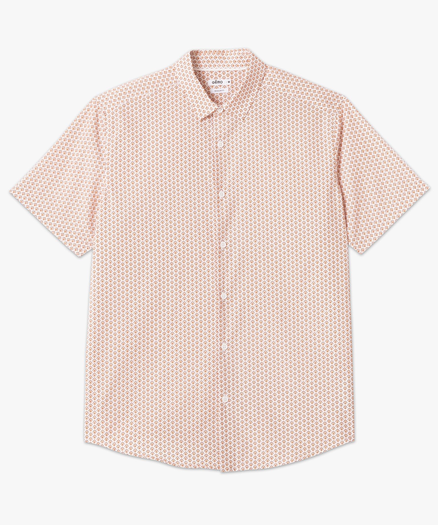 Chemise droite à manches courtes à petits motifs homme imprime | GEMO