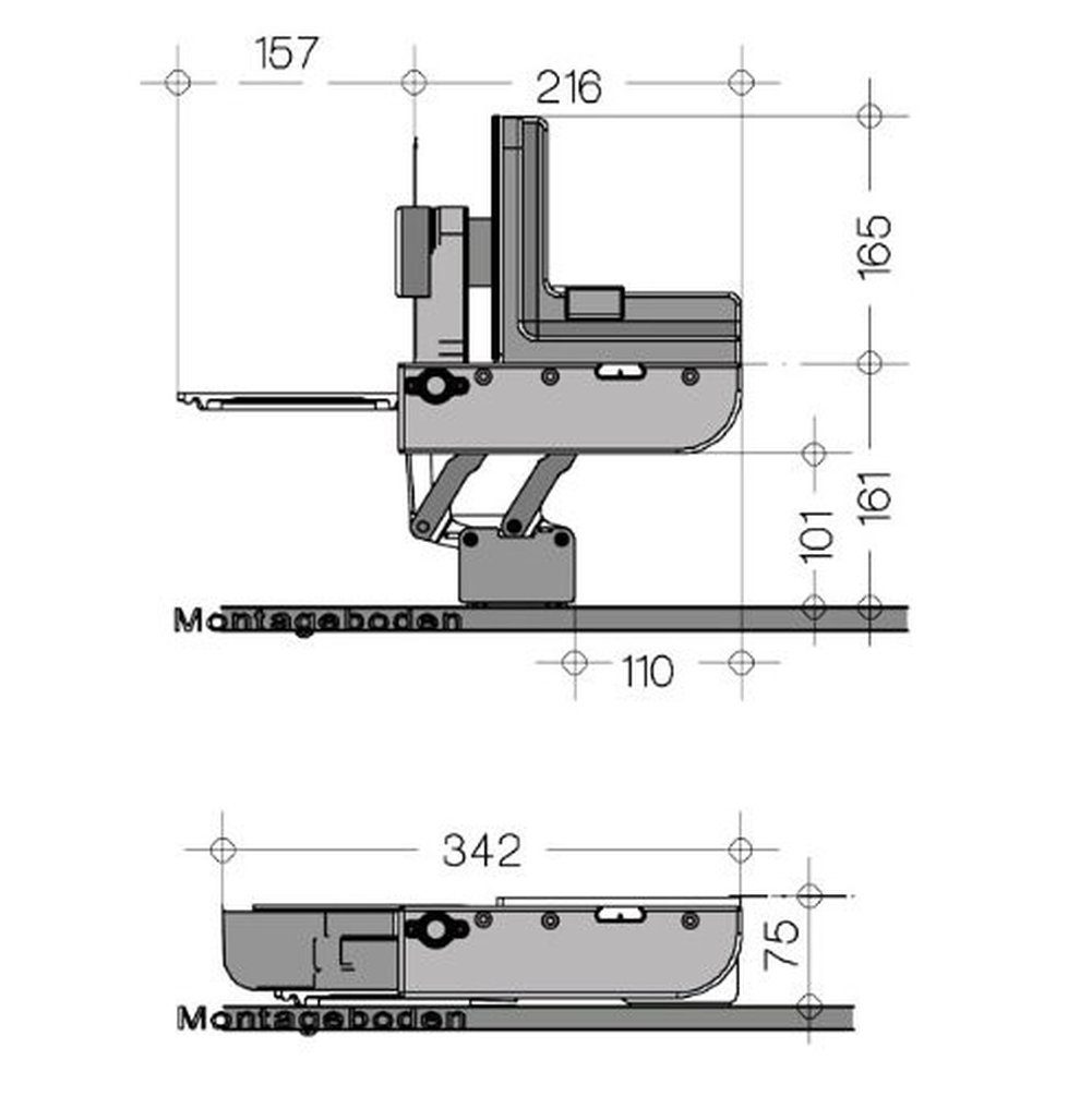 ritter Allesschneider Einbau-Allesschneider AES Linksseitige Schneidgutführung Schrankbreite