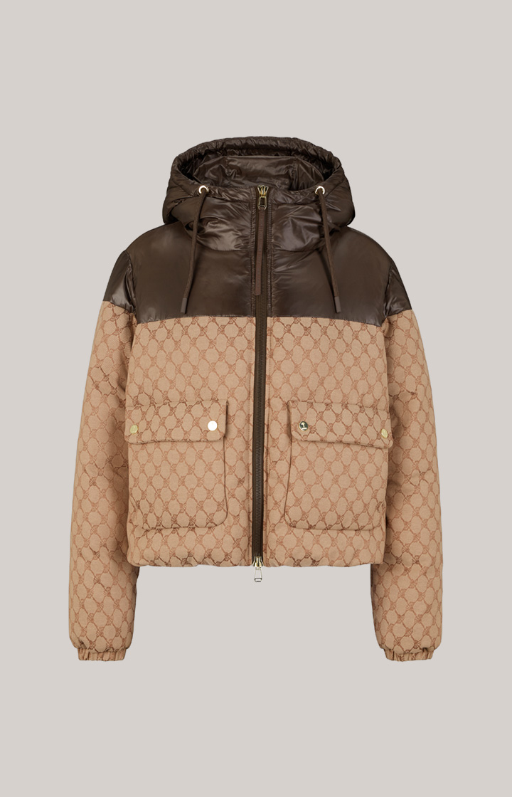 Jacquard-Jacke in Beige/Braun