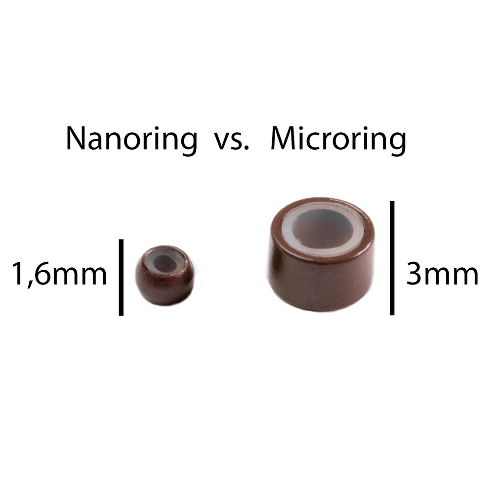 hair2heart Micro-anneaux pour extensions de cheveux Nanoring - sans insert en silicone extensions