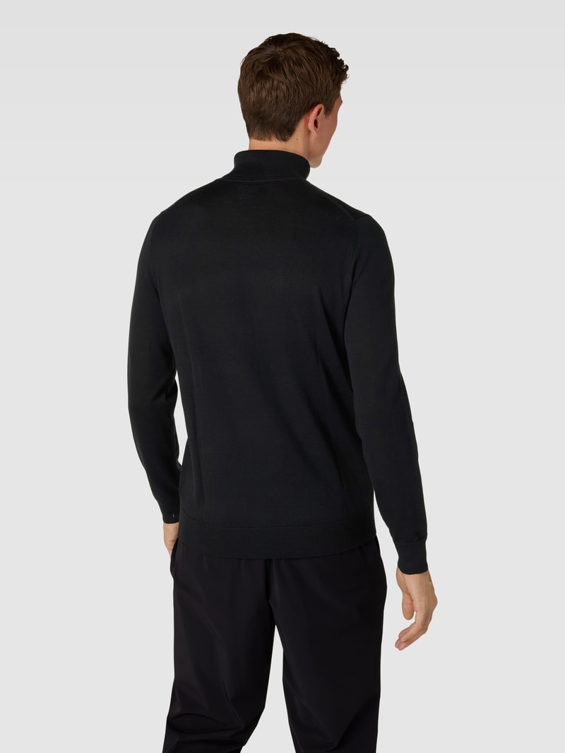Pullover mit Stehkragen in schwarz