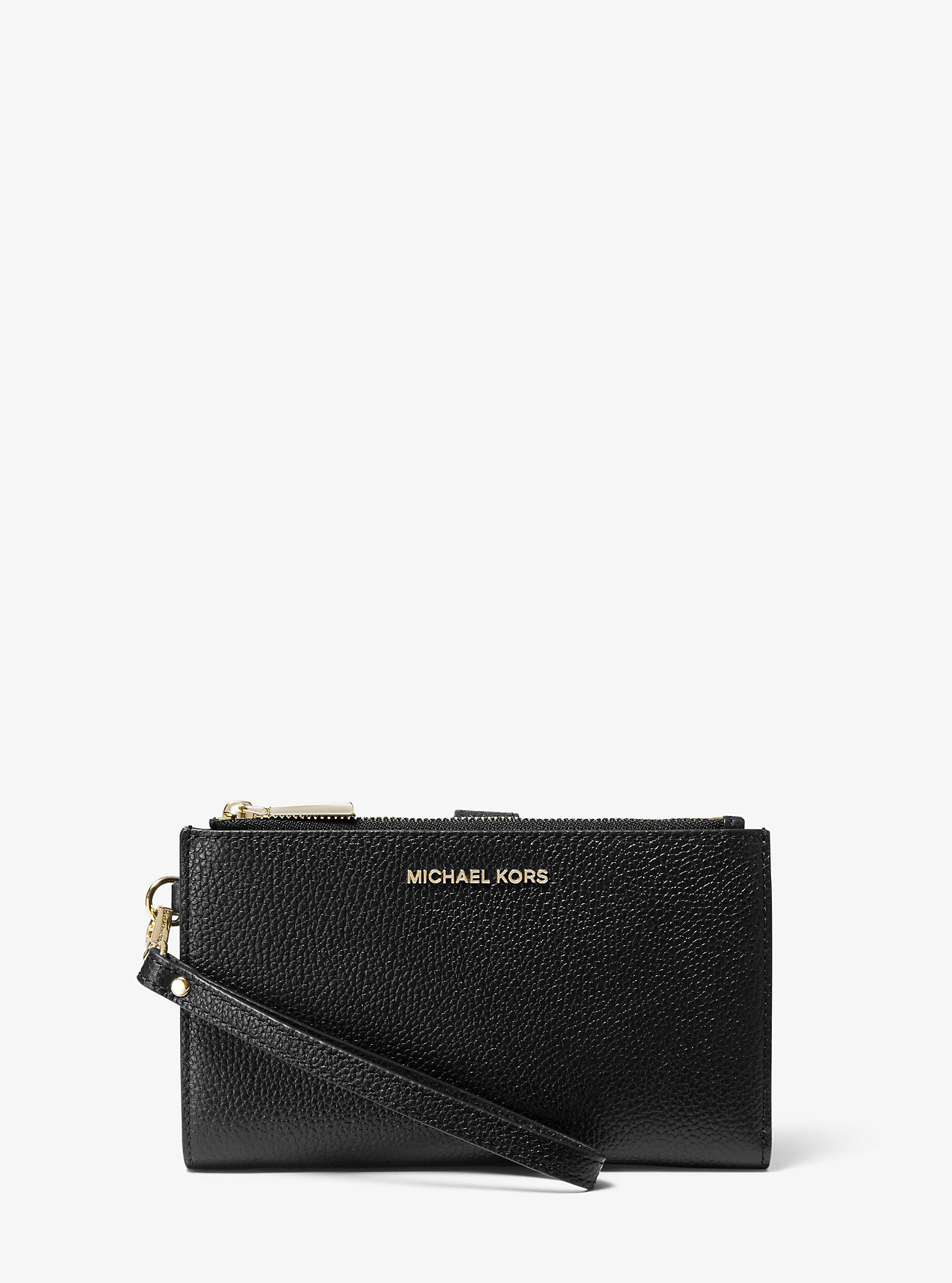 Adele Pebbled Leather Smartphone Wallet - BLACK