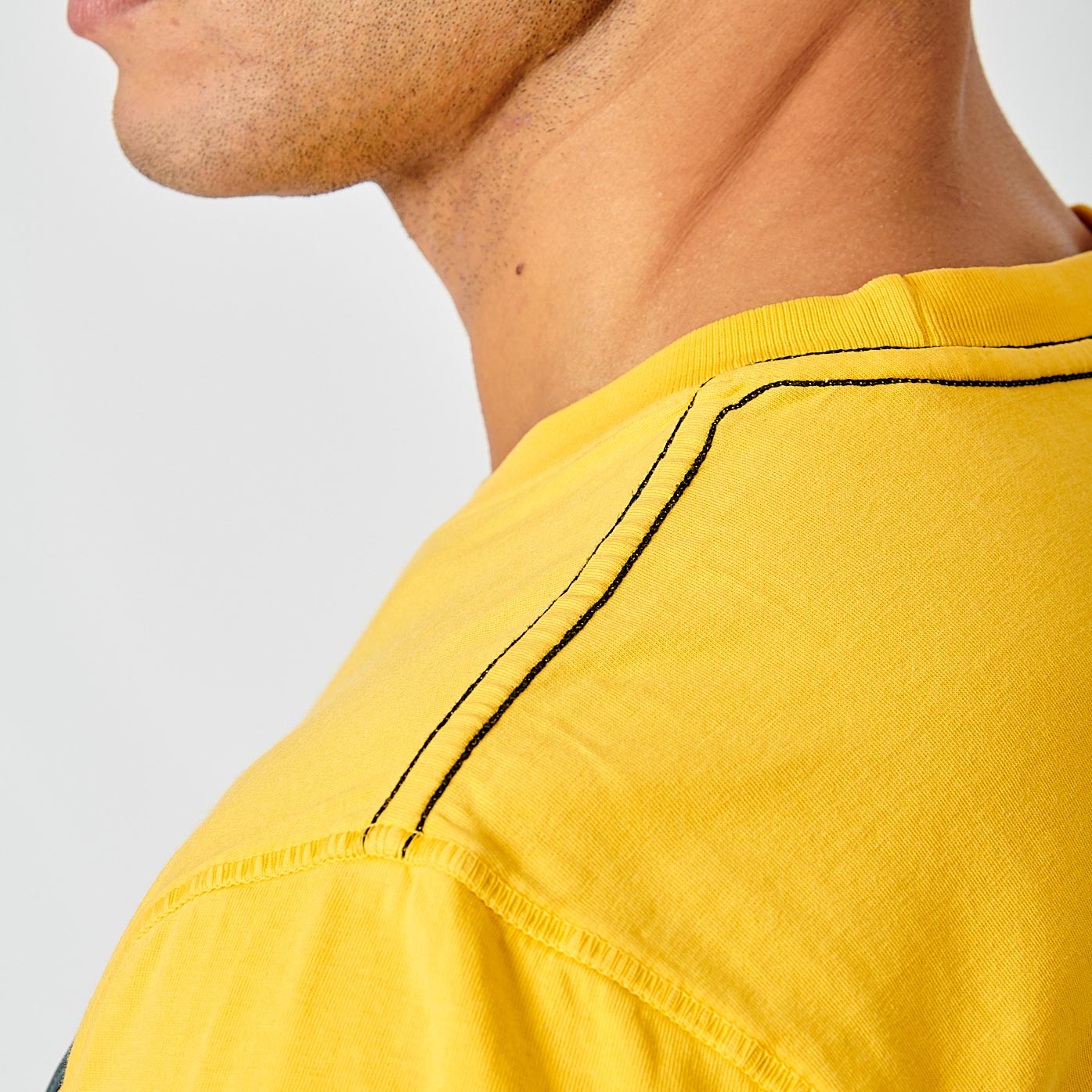 BAREL  T-shirt jaune homme 100% coton