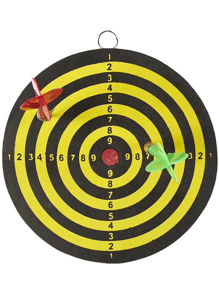 The Concept Factory 2er-Set: Dartspiele in Gelb/ Schwarz - Ø 15 cm günstig kaufen onesize