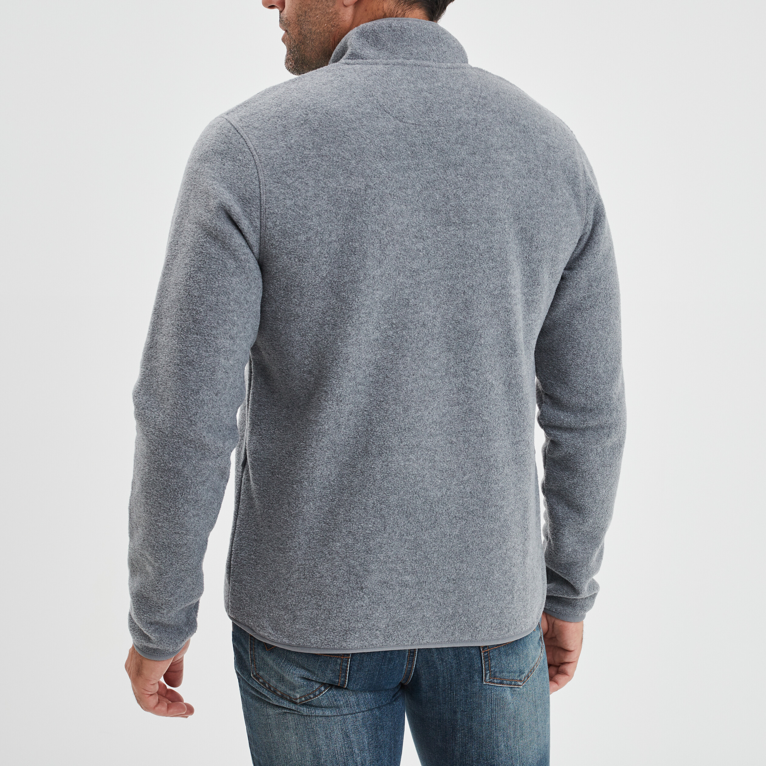 Sweat polaire camionneur Trappeur gris homme | La Halle