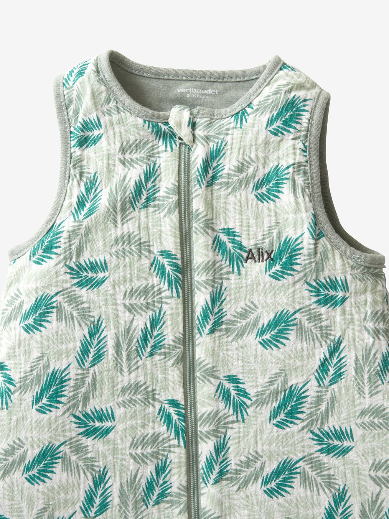 Gigoteuse spécial été en gaze de coton TROPICAL personnalisable vert