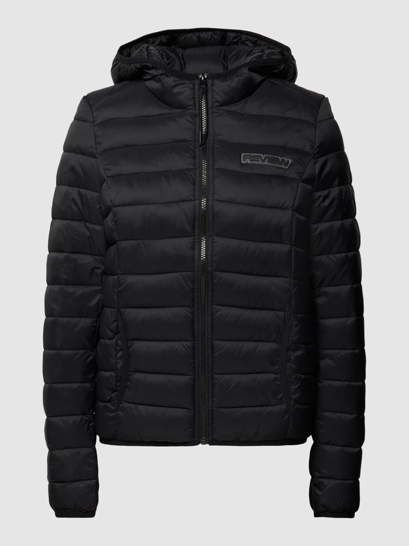 Steppjacke mit Label-Detail in schwarz