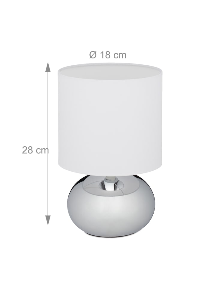 relaxdays Nachttischlampe in Silber - (H)28 x Ø 18 cm günstig kaufen onesize