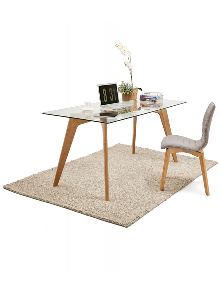 KADIMA DESIGN Esstisch mit Glasplatte & Massivholzgestell | Moderner Holztisch günstig kaufen onesize