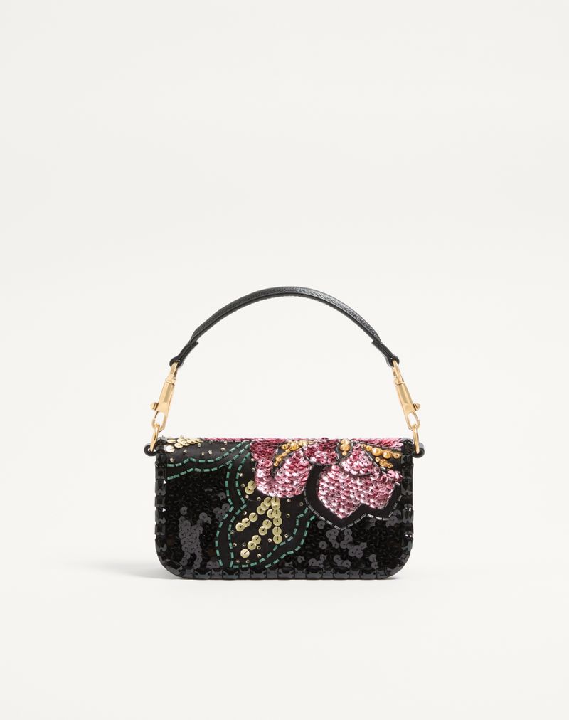 Bolsa de ombro pequena bordada Valentino Garavani Locò