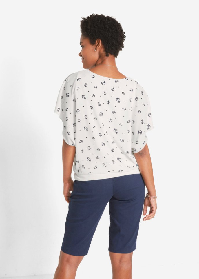 Georgette-Bluse, kurzarm