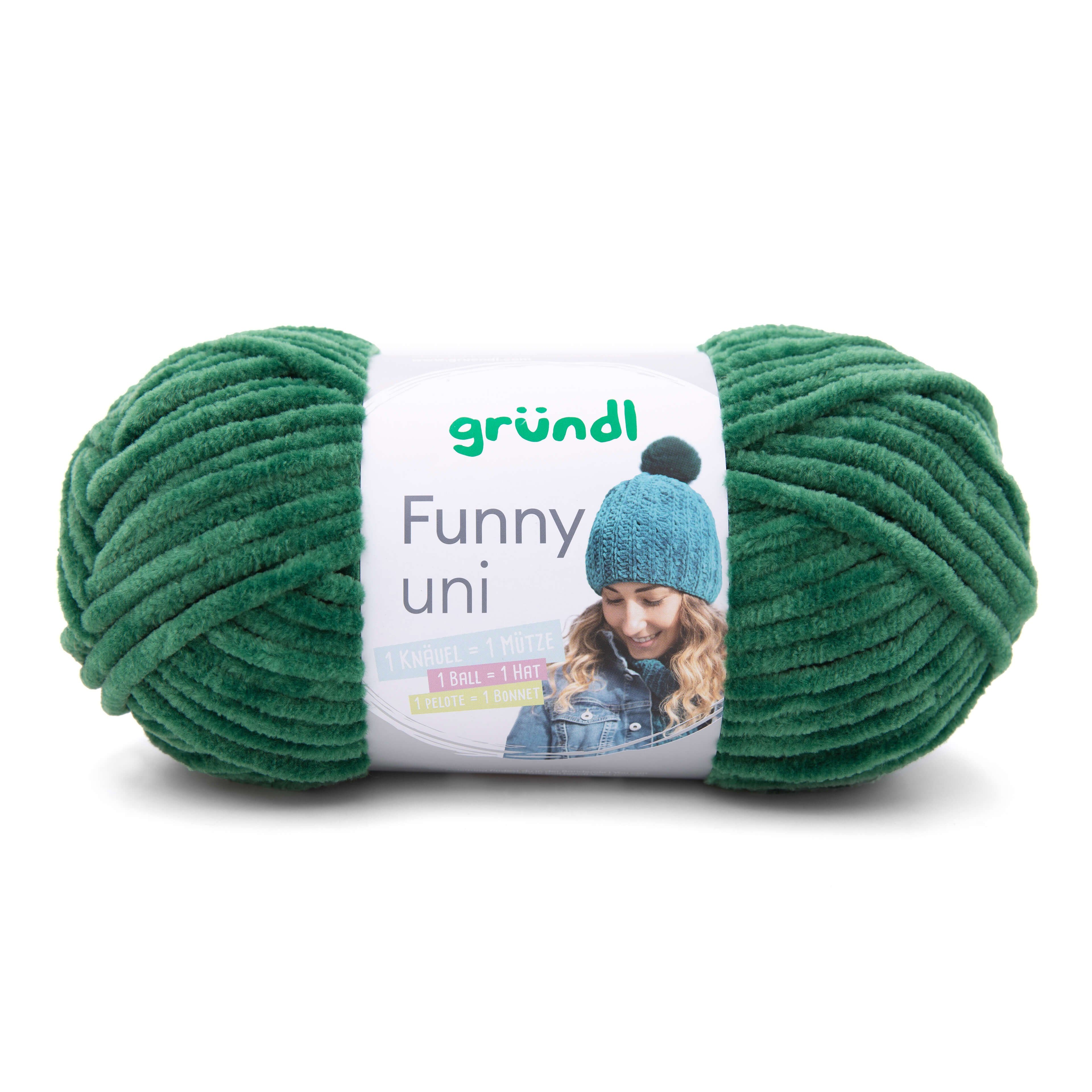 Gründl Funny Chenille Wolle uni einfarbig zum Stricken Häkeln, Chenillegarn Häkelwolle, 120,00 m (Chenillewolle, Flauschgarn, Kuschelwolle), weich und pflegeleicht