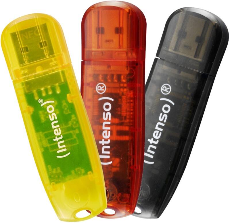 INTENSO USB-Stick 3502483 Gelb, Rot, Schwarz 32 GB 3 Stück