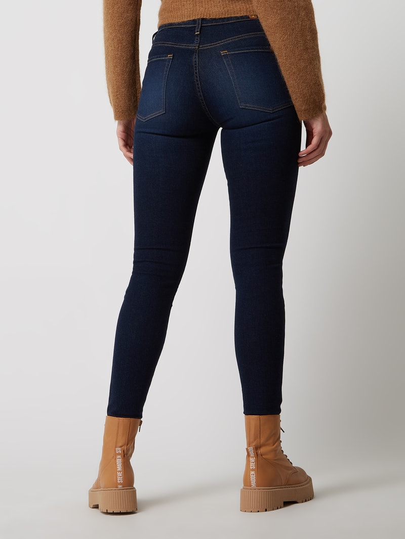 Skinny Fit Jeans aus Baumwolle in dunkelblau