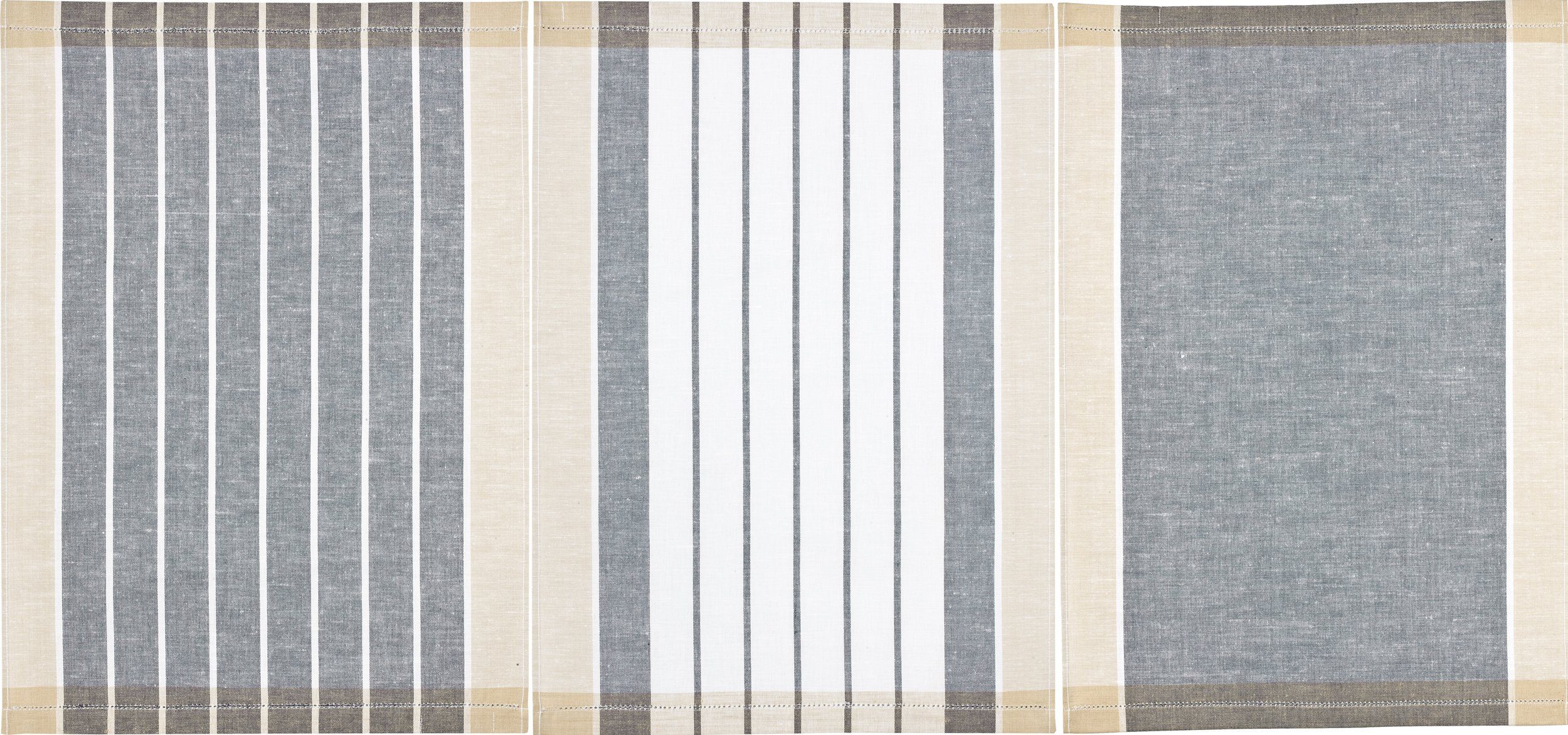 Kracht Geschirrtuch Landhaus, (Set, 3-tlg., Set), 3er Pack Geschirrtücher (3 Stück), ca. 50 x 70 cm, Halbleinen