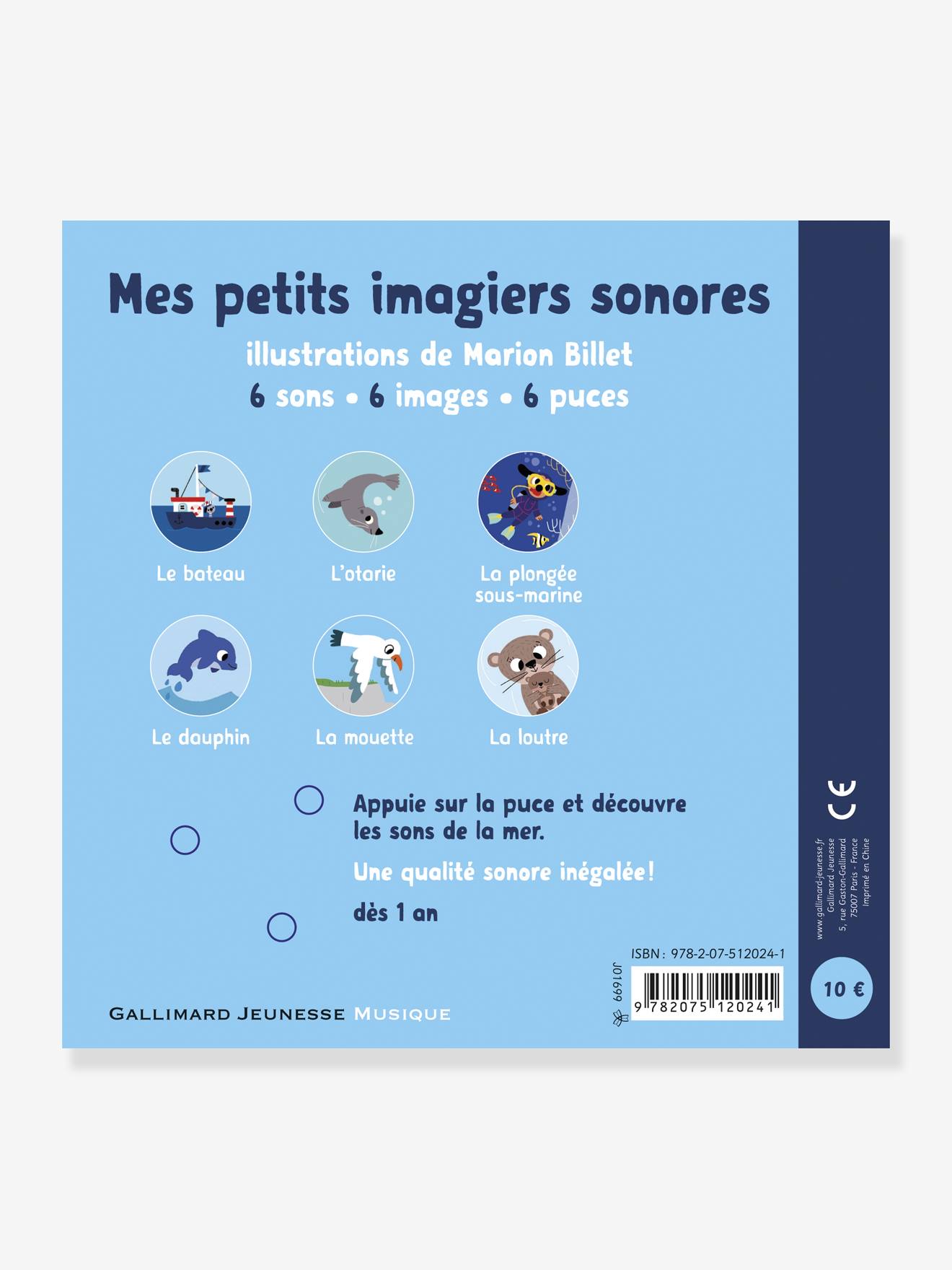 Livre sonore La mer GALLIMARD JEUNESSE bleu