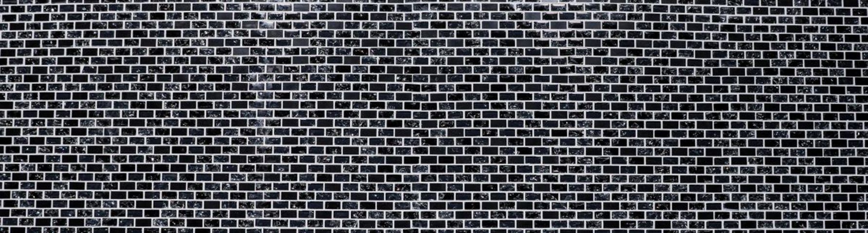 Mosani Mosaikfliesen Glasmosaik Naturstein Mosaik schwarz glänzend / 10 Matten