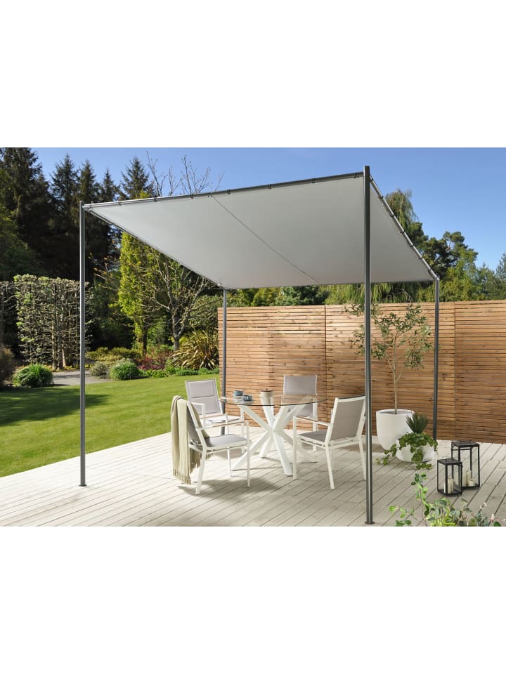 Beliani Garten-Pergola VIMINO in Grau/Schwarz - (W) 282 x (H) 282 x (L) 294 cm günstig kaufen onesize