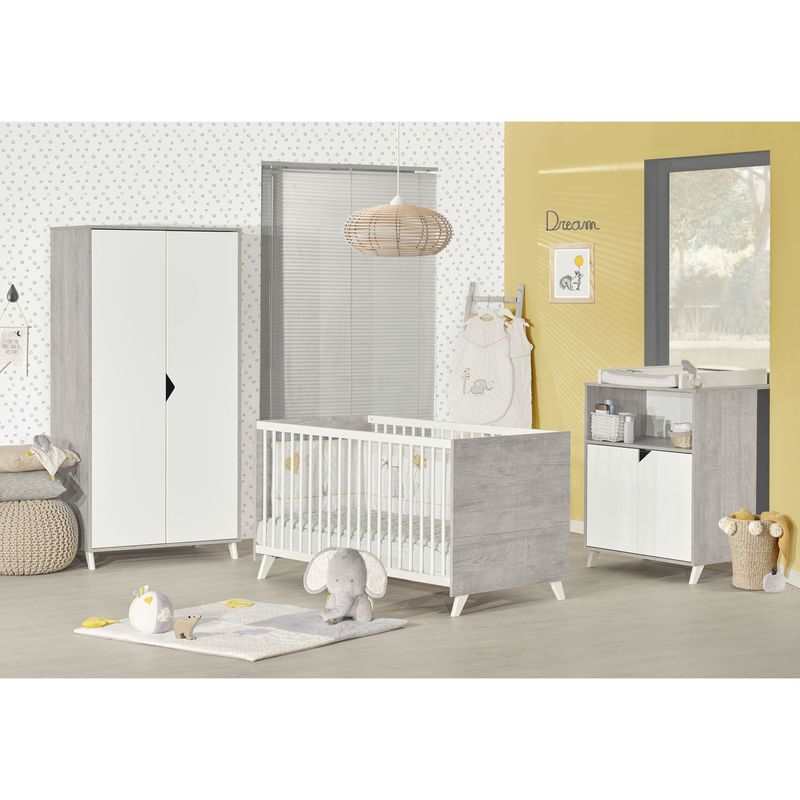 Lit bébé évolutif 140x70 Little big bed Scandi gris