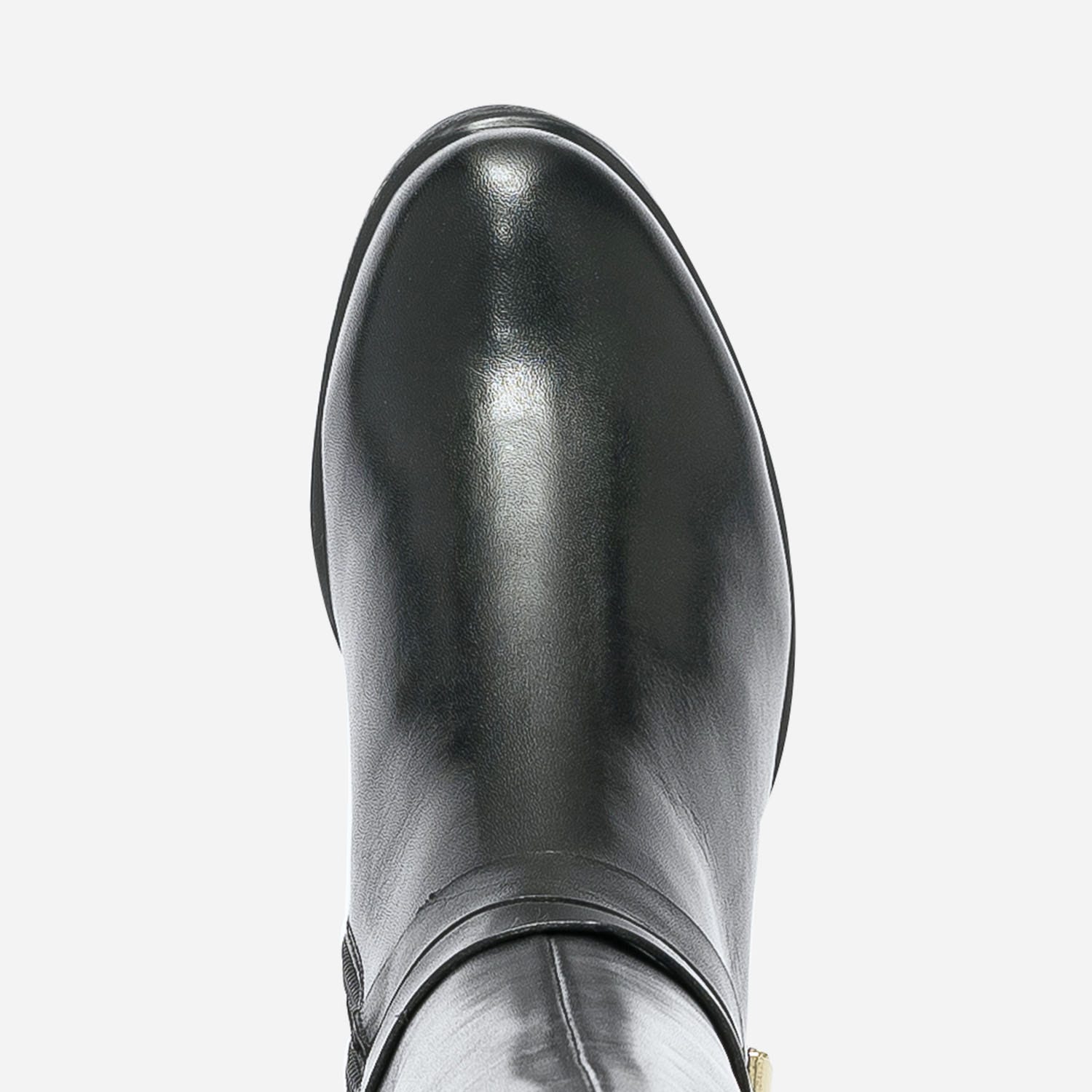 Botte CAPRICE noire en cuir et textile