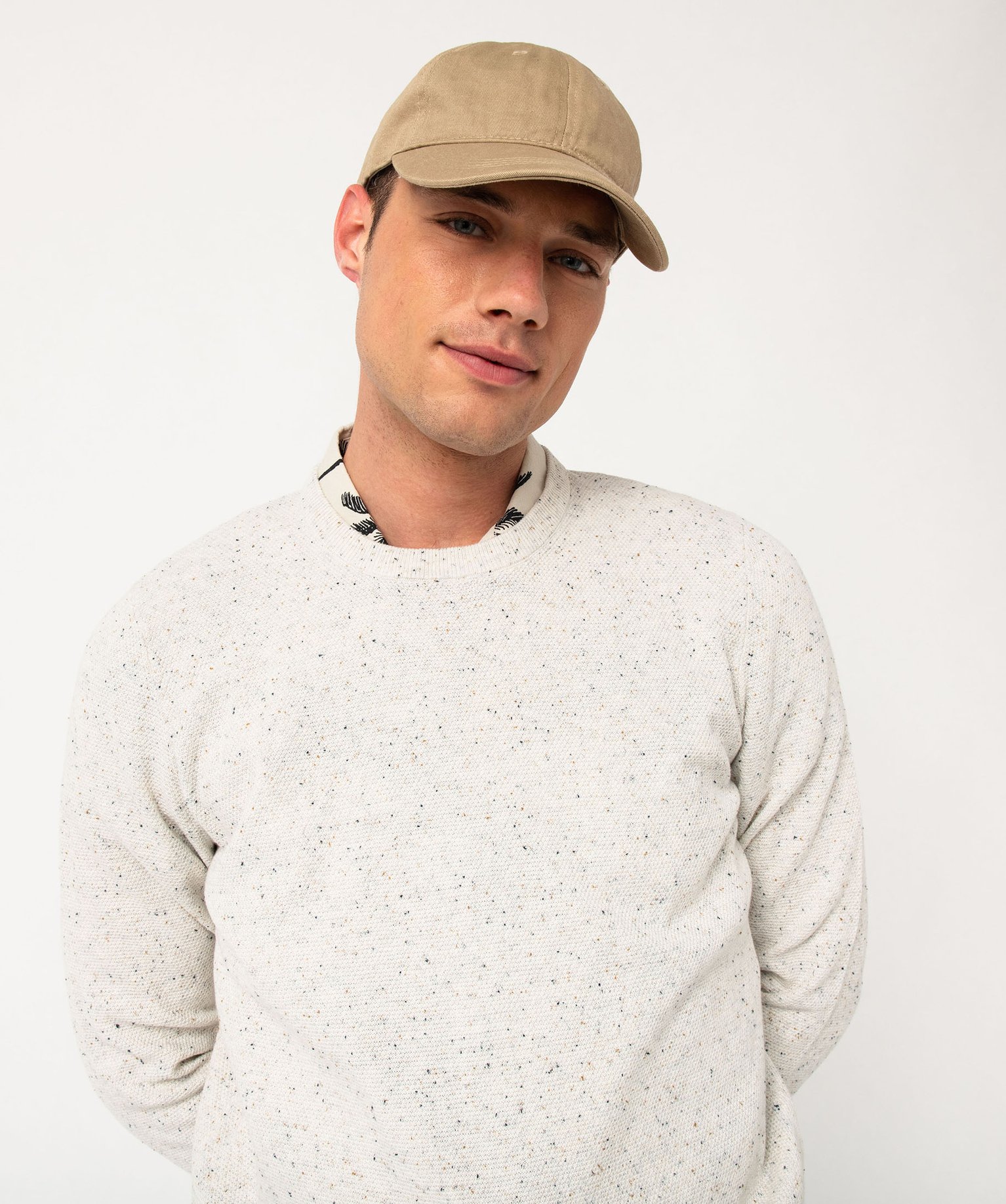 Pull en maille fine mouchetée homme ecru | GEMO