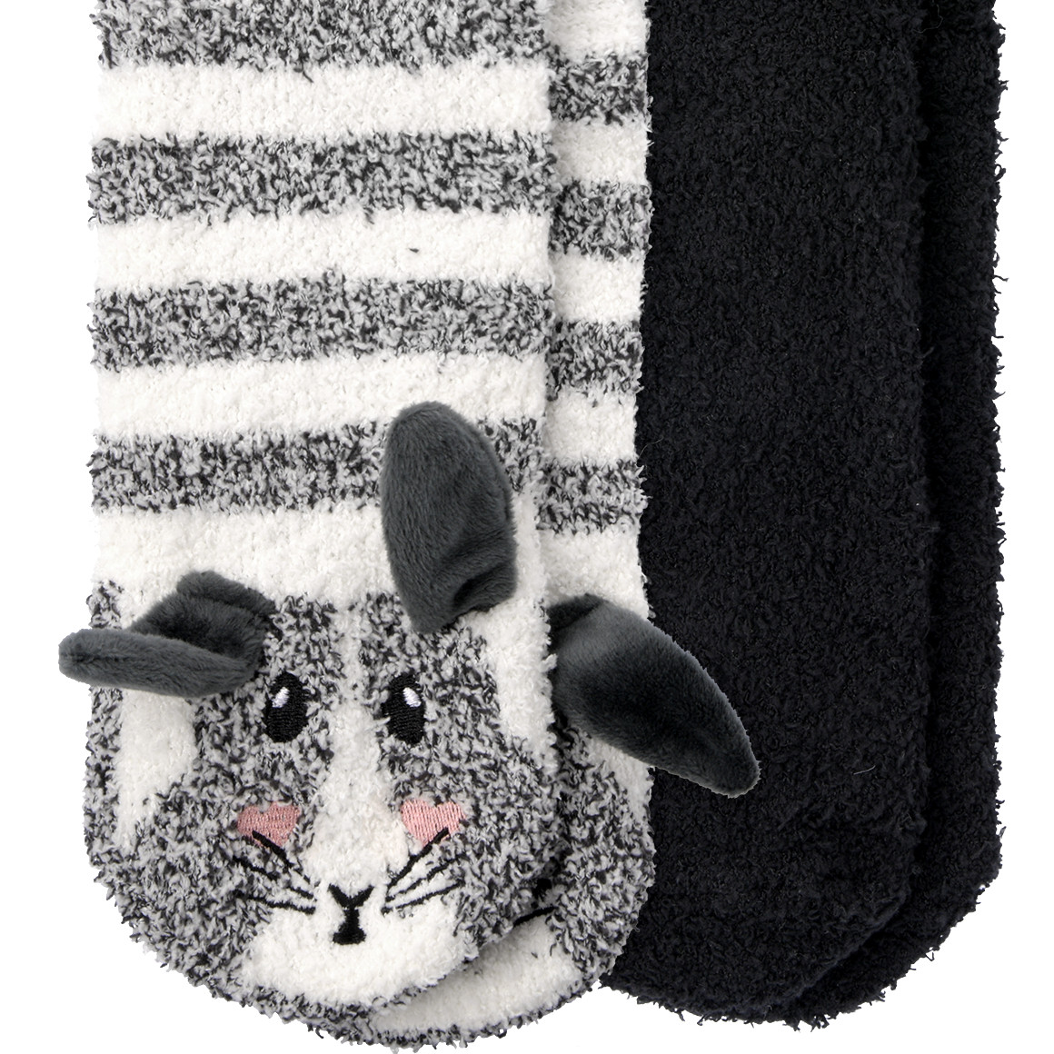 2 Paar Damen Kuschelsocken mit ABS-Sohle