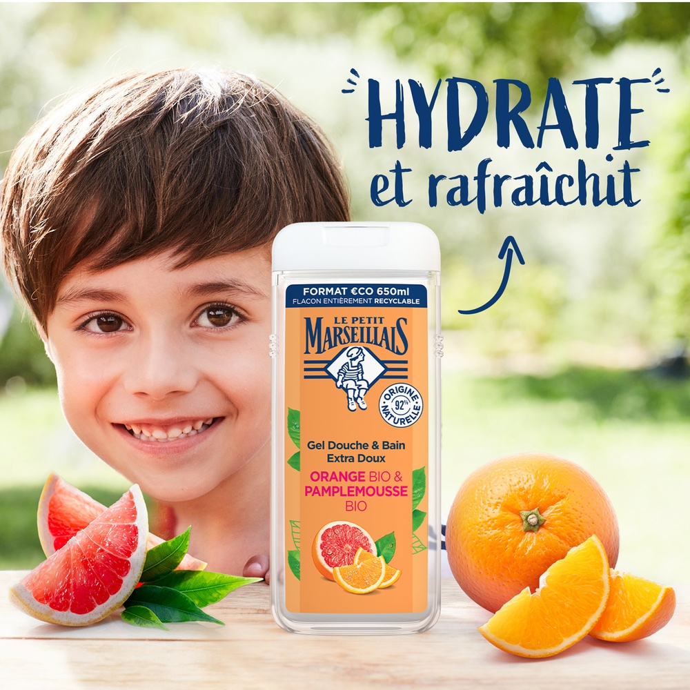 le petit marseillais LE PETIT MARSEILLAIS  DOUCHE EXTRA DOUXORANGE BIO & PAMPLEMOUSSE BIO 650 ML Gel Douche