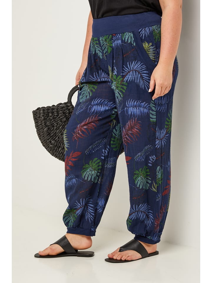 Curvy Lady Hose in Dunkelblau/ Grün günstig kaufen