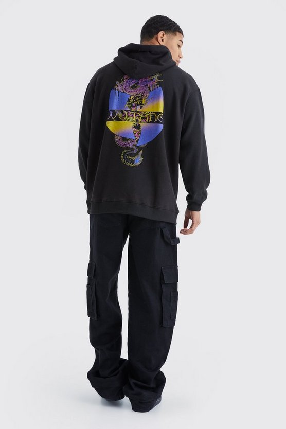 Oversize Hoodie mit lizenziertem Wu Tan Clang Print