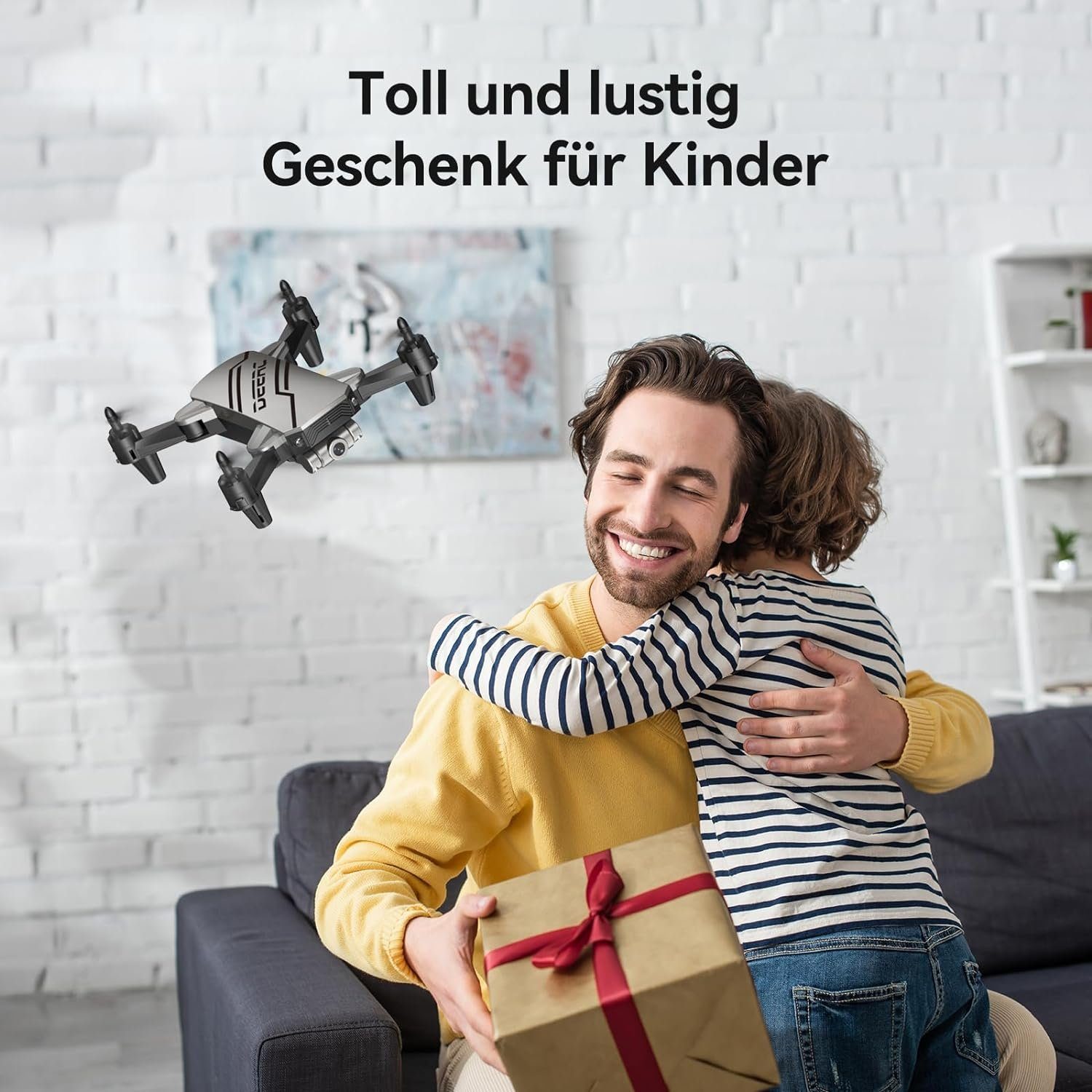 DEERC D20 Mini Drohne für Kinder mit Kamera, Faltbar RC Quadcopter Drohne (720P, mit 2 Akkus Lange Flugzeit, Tap-Fly, One Key Start, Headless Modus)