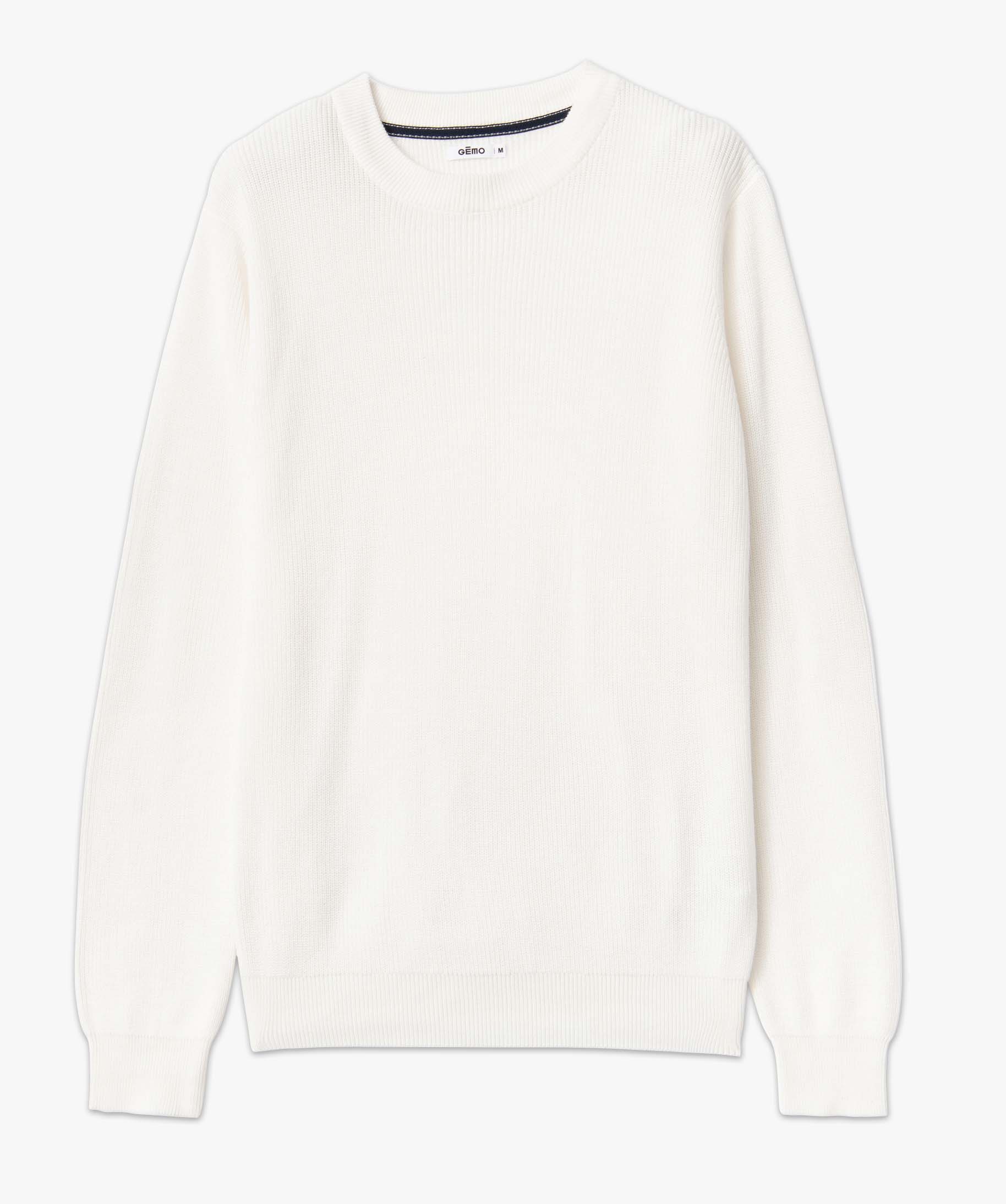 Pull homme en maille unie blanc | GEMO