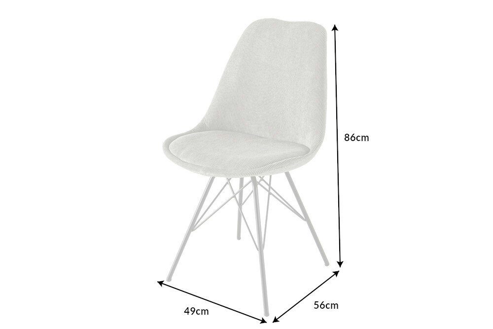 riess-ambiente Polsterstuhl SCANDINAVIA MEISTERSTÜCK grün / schwarz (Einzelartikel, 1 St), Esszimmer · Cord · Metall · Wohnzimmer · Retro Design